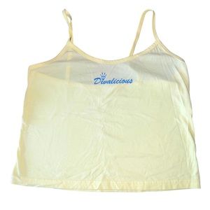 Vintage Y2K Petra Fashions Divalicious Spaghetti Strap Tank Top Cami Crop Top